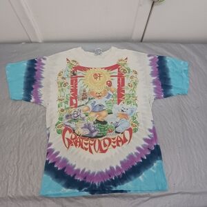 Liquid Blue Grateful Dead 1997 China Ride Tie Dye T-shirt Men's Large